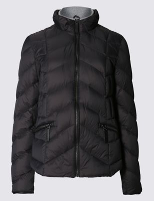Tailored Fit Funnel Neck Down & Feather Jacket